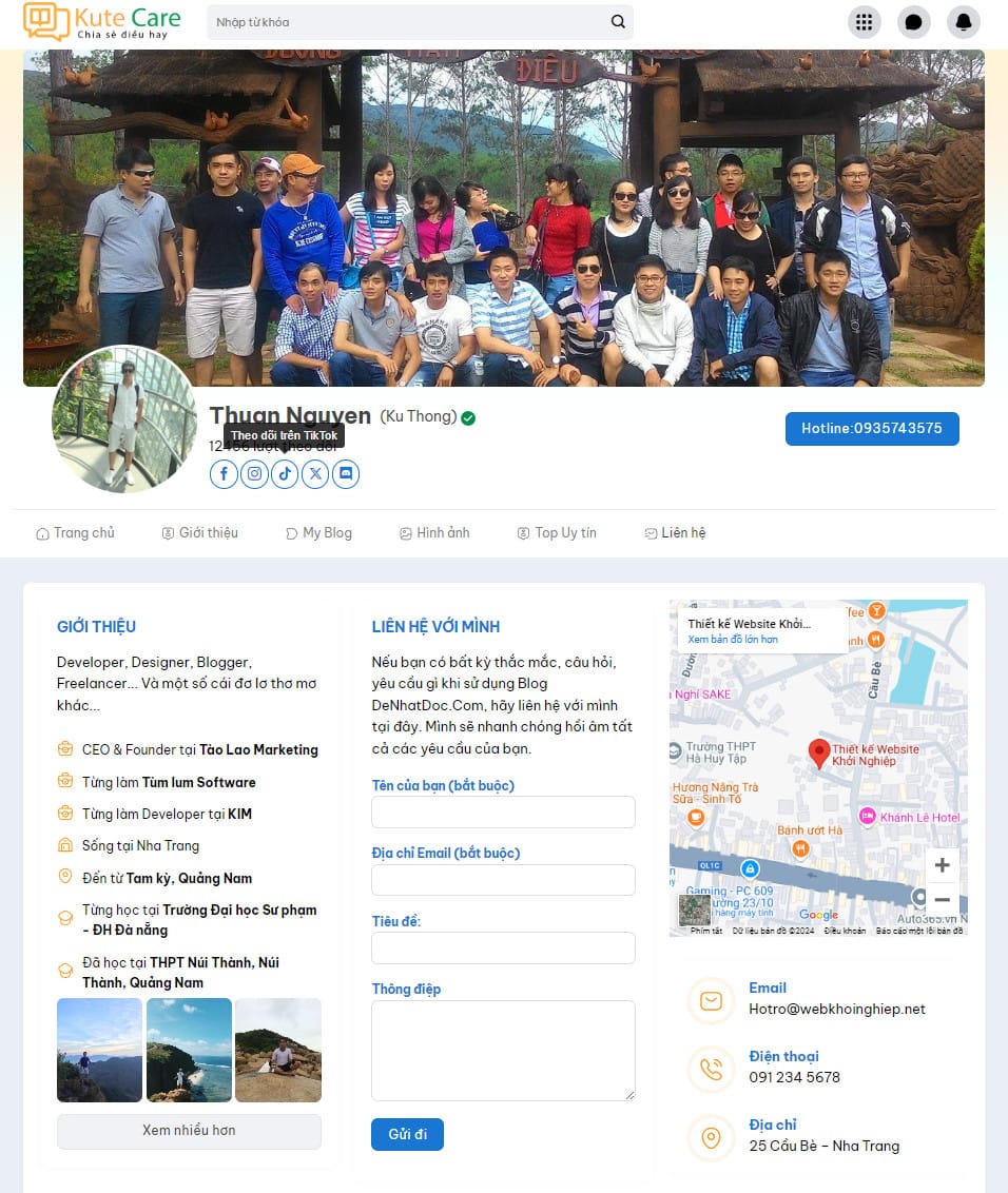 Theme wordpress giới thiệu cá nhân giống Facebook